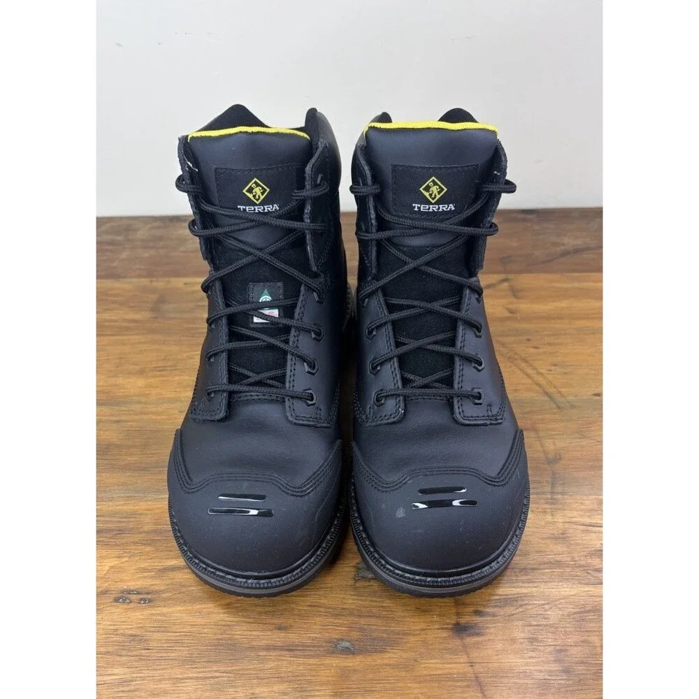 Terra Patton Men 8W EU 41 Black Safety Work Boots CSA Aluminum Toe EH PR